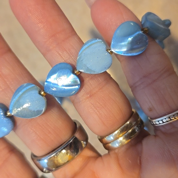New Anthropologie Blue Heart Necklace - Picture 10 of 10